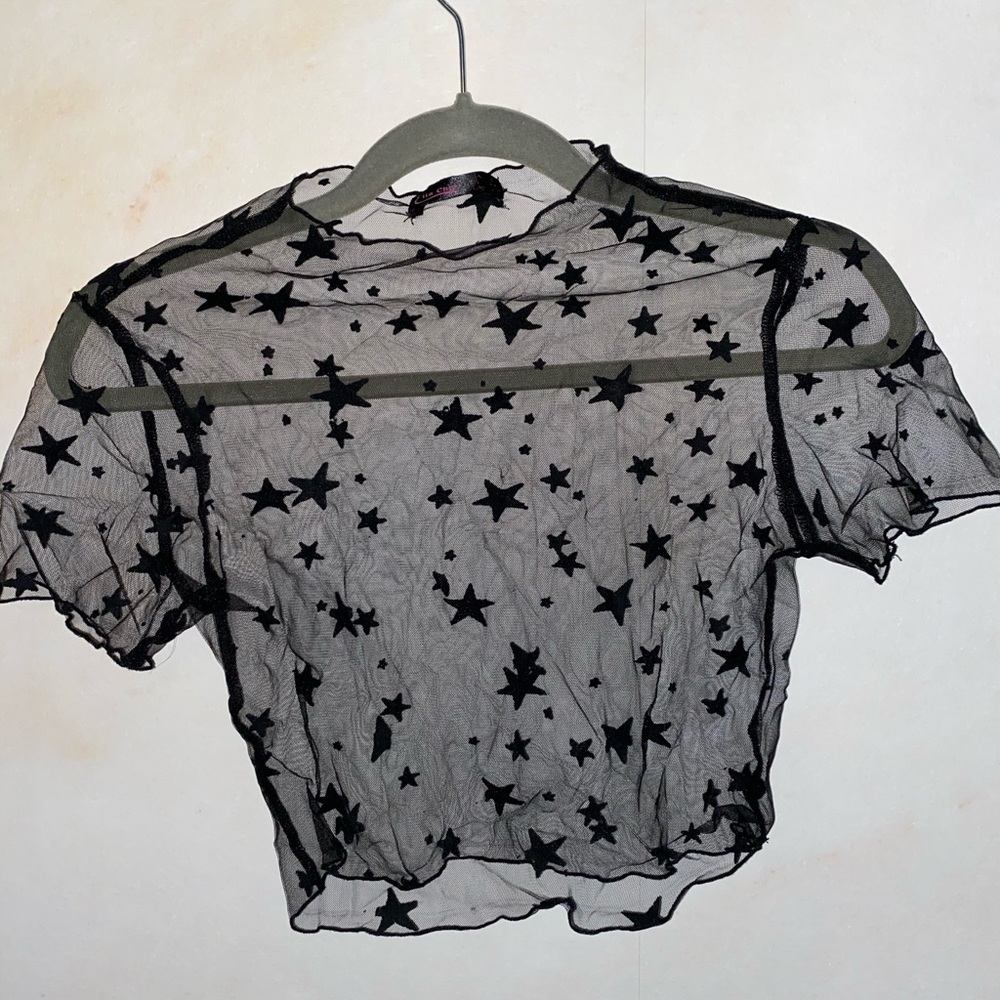Sheer star crop top